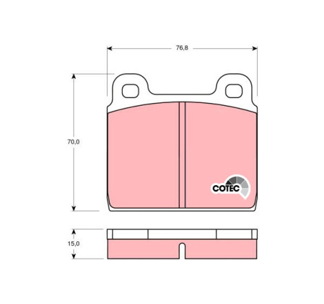 Kit de plaquettes de frein, frein à disque COTEC