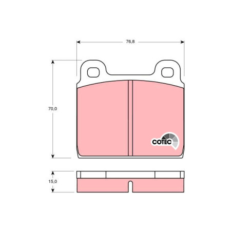 Kit de plaquettes de frein, frein à disque COTEC