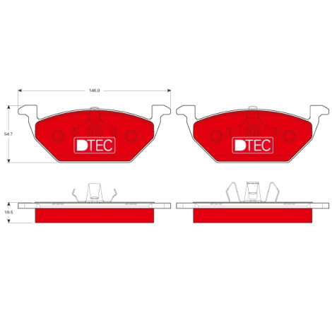 Kit de plaquettes de frein, frein à disque DTEC COTEC