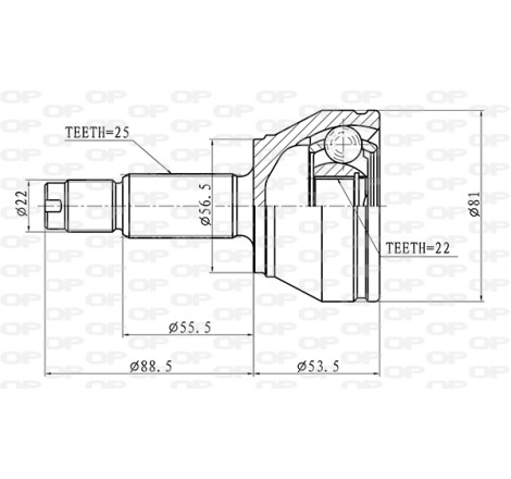 Jeu de joints, arbre de transmission