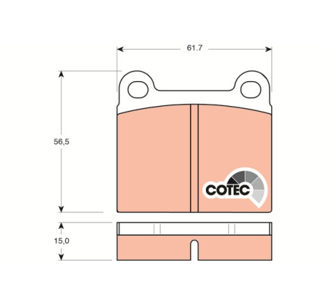 Kit de plaquettes de frein, frein à disque COTEC