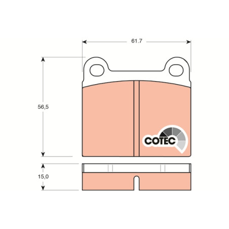 Kit de plaquettes de frein, frein à disque COTEC