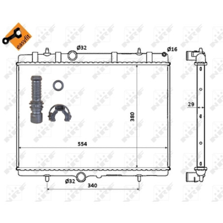 Radiateur, refroidissement du moteur EASY FIT