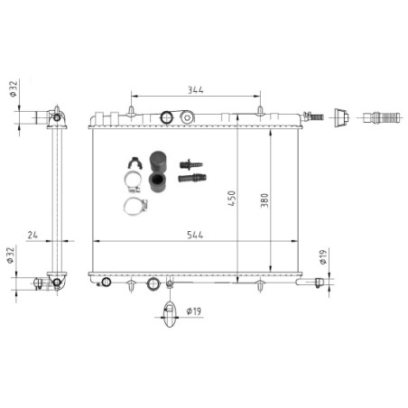 Radiateur, refroidissement du moteur Economy Class