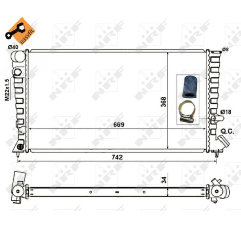 Radiateur, refroidissement du moteur EASY FIT