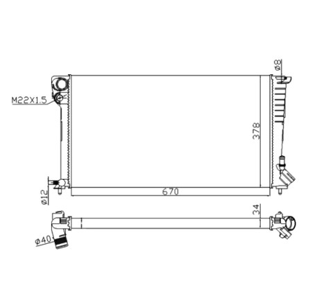 Radiateur, refroidissement du moteur Economy Class