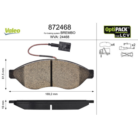 Kit de plaquettes de frein, frein à disque OPTIPACK for LCV