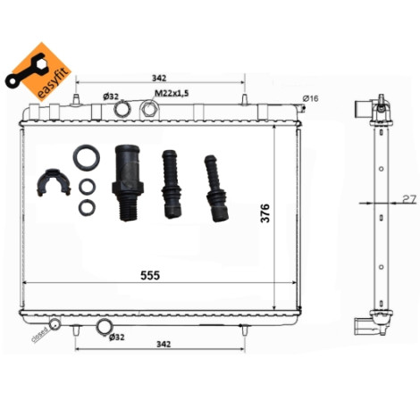 Radiateur, refroidissement du moteur EASY FIT