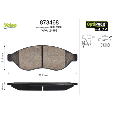 Kit de plaquettes de frein, frein à disque OPTIPACK for LCV