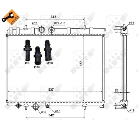 Radiateur, refroidissement du moteur EASY FIT