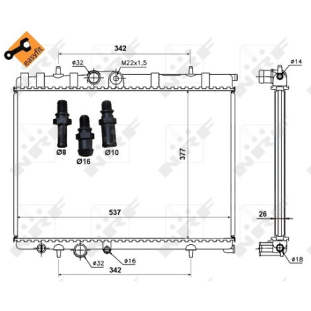 Radiateur, refroidissement du moteur EASY FIT