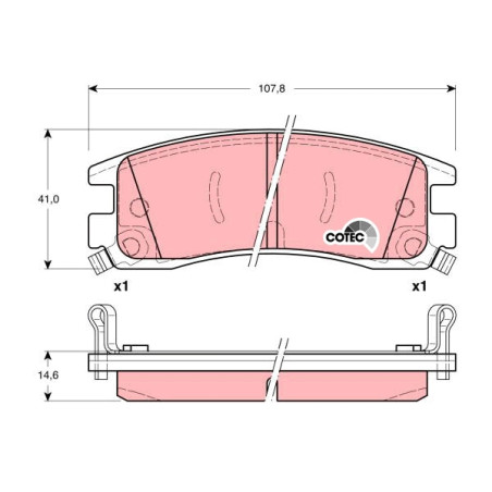 Kit de plaquettes de frein, frein à disque COTEC