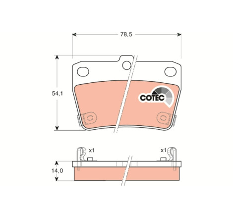 Kit de plaquettes de frein, frein à disque COTEC