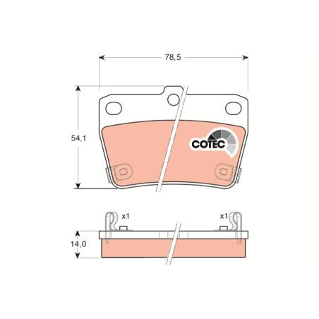 Kit de plaquettes de frein, frein à disque COTEC