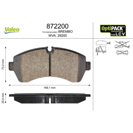 Kit de plaquettes de frein, frein à disque OPTIPACK for LCV