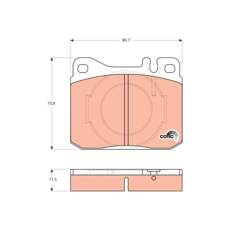 Kit de plaquettes de frein, frein à disque COTEC