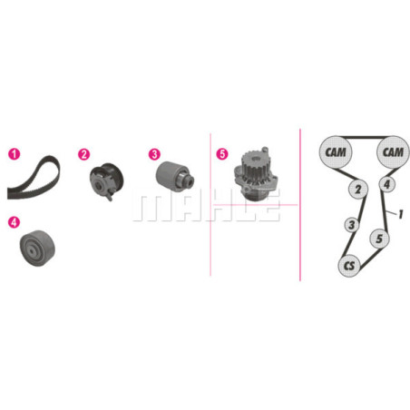 Pompe à eau + kit de courroie de distribution BEHR *** PREMIUM LINE ***